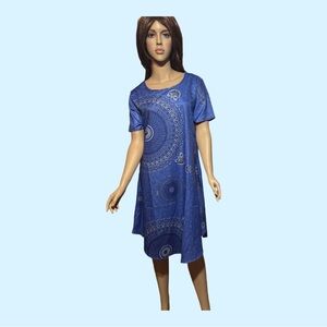 Blue women’s paisley dress